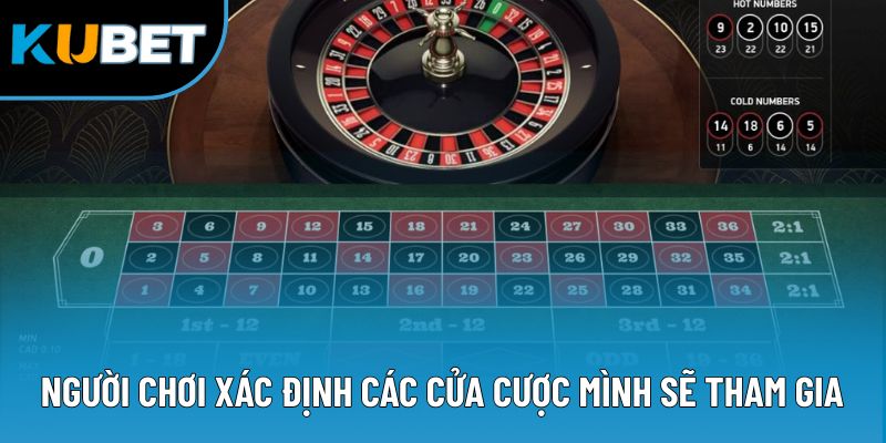 Người chơi xác định các cửa cược mình sẽ tham gia